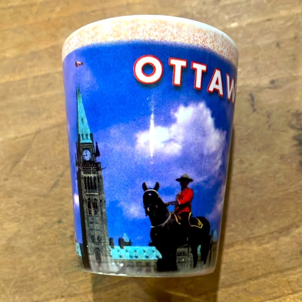 Collectible Ottawa Canada Mountie parliament building Shot Glass